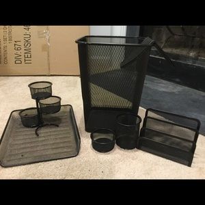 7 pieces Black Mesh Office Organizers